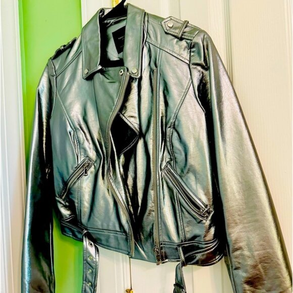 Zara Jackets & Blazers - Zara Chrome Biker Jacket Size Small